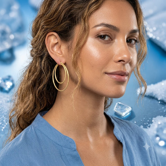 SQ2440787 Aretes Doble Circulo SS